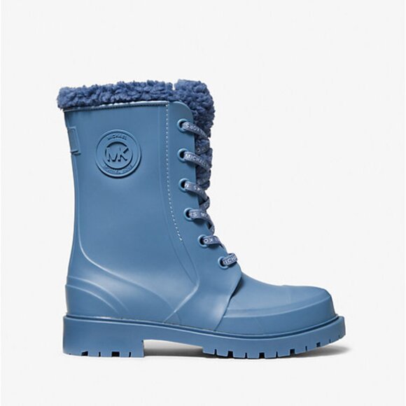 Michael Kors Montaigne Faux Shearling-Lined PVC Rain Boot - Picture 1 of 2